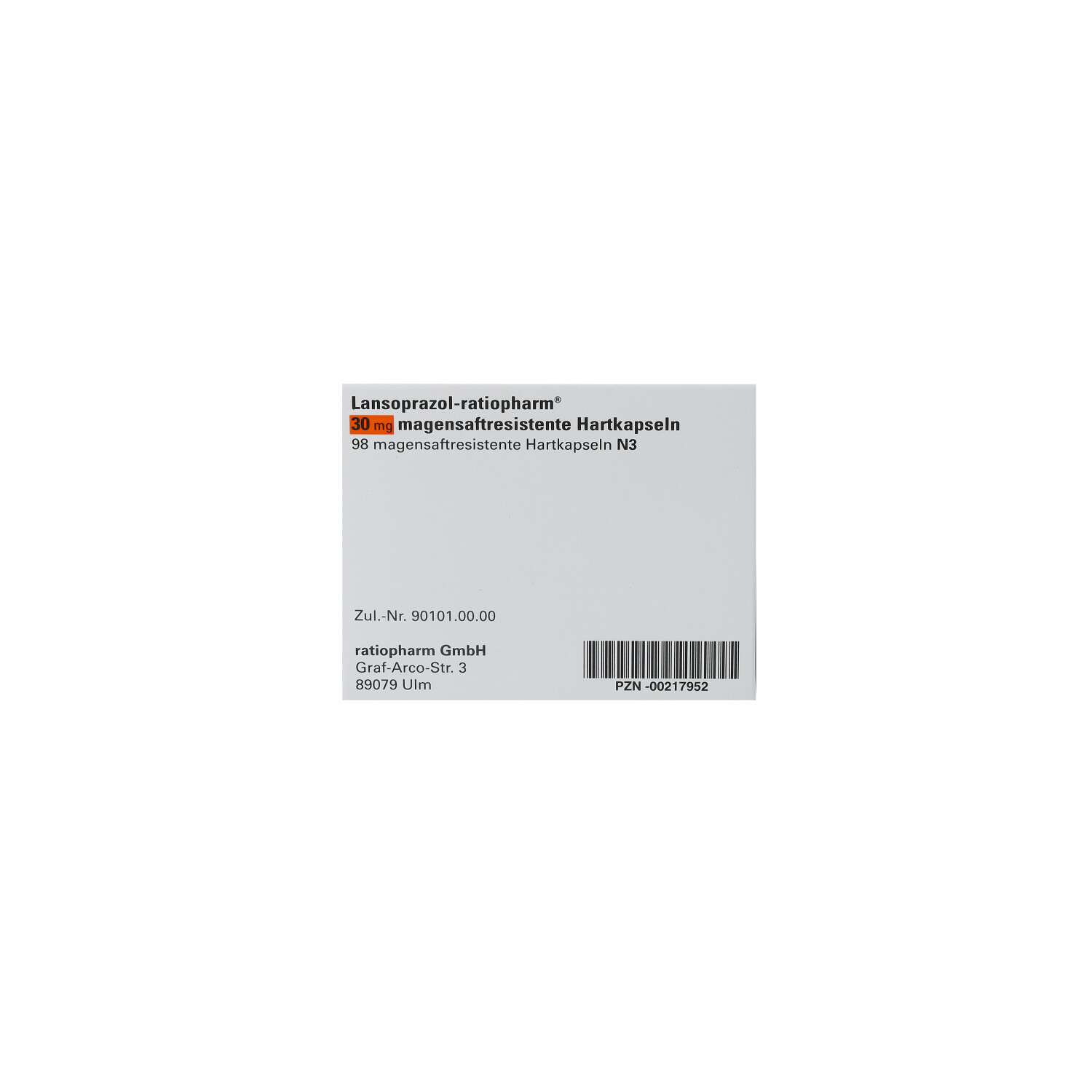 LANSOPRAZOL-ratiopharm 30 mg magensaftres.Hartkap.
