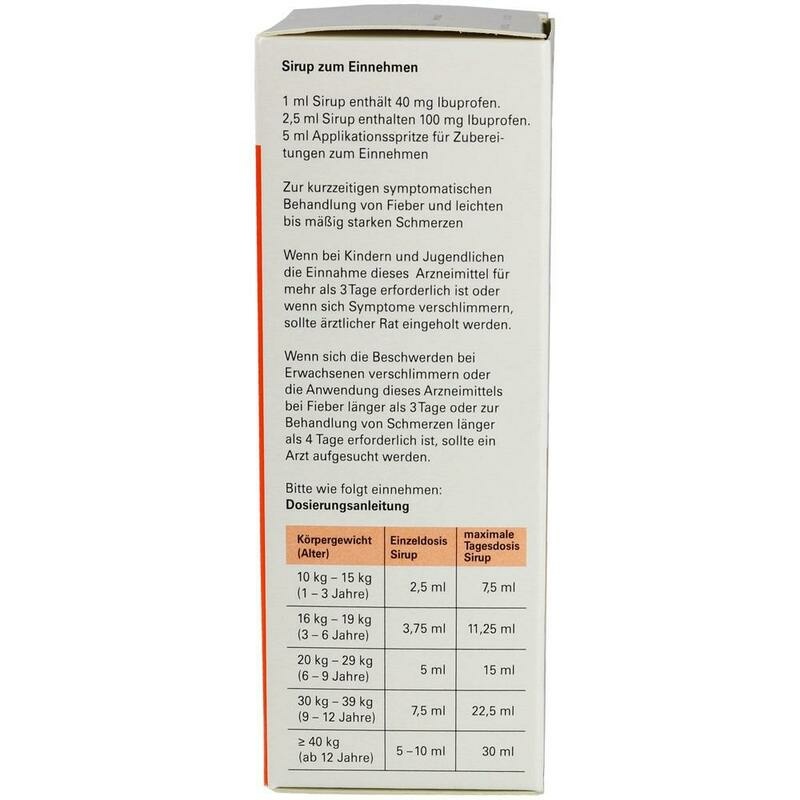 IBU-RATIOPHARM Fiebersaft für Kinder 40 mg/ml