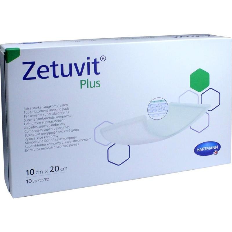 ZETUVIT Plus extrastarke Saugkompr.steril 10x20 cm