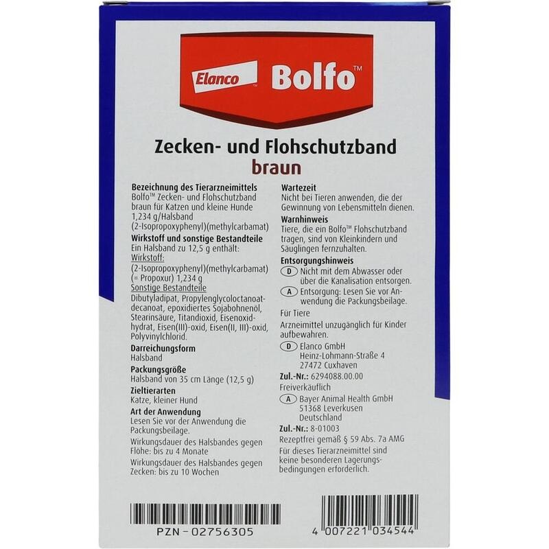 BOLFO Flohschutzband braun f.kleine Hunde/Katzen