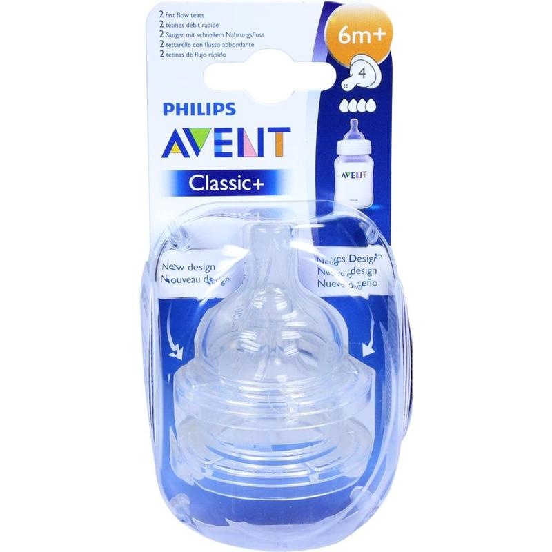 AVENT Sauger Airflex 4-Loch 2x schnell.Nahr.