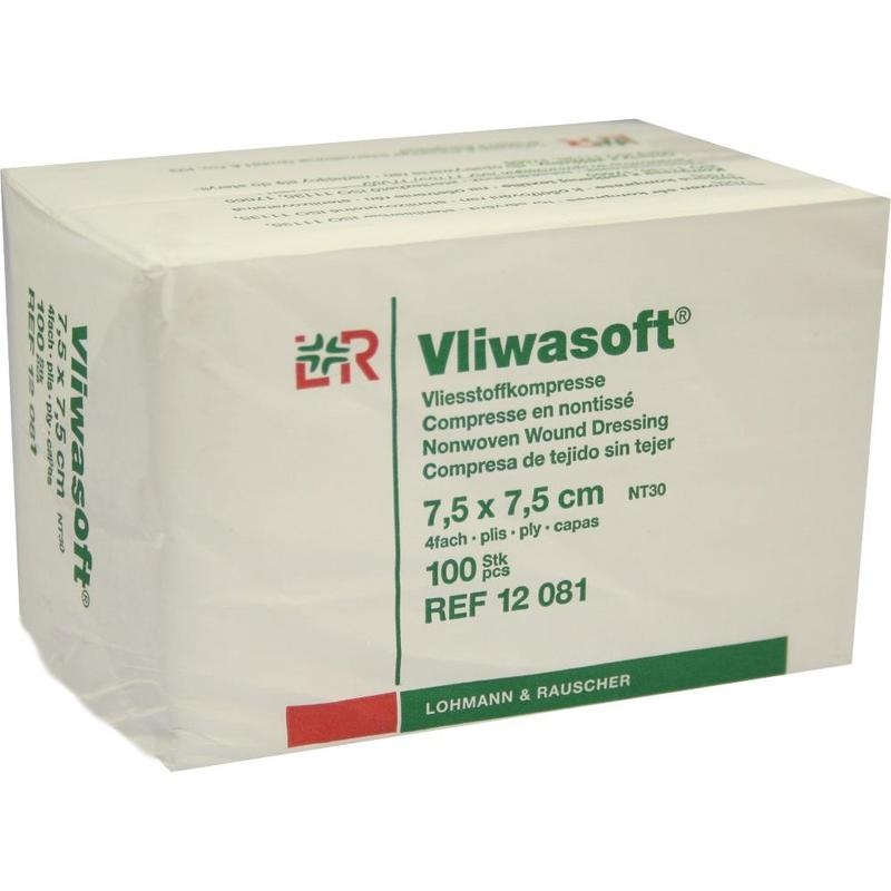VLIWASOFT Vlieskompressen unsteril 7,5x7,5 cm 4l.