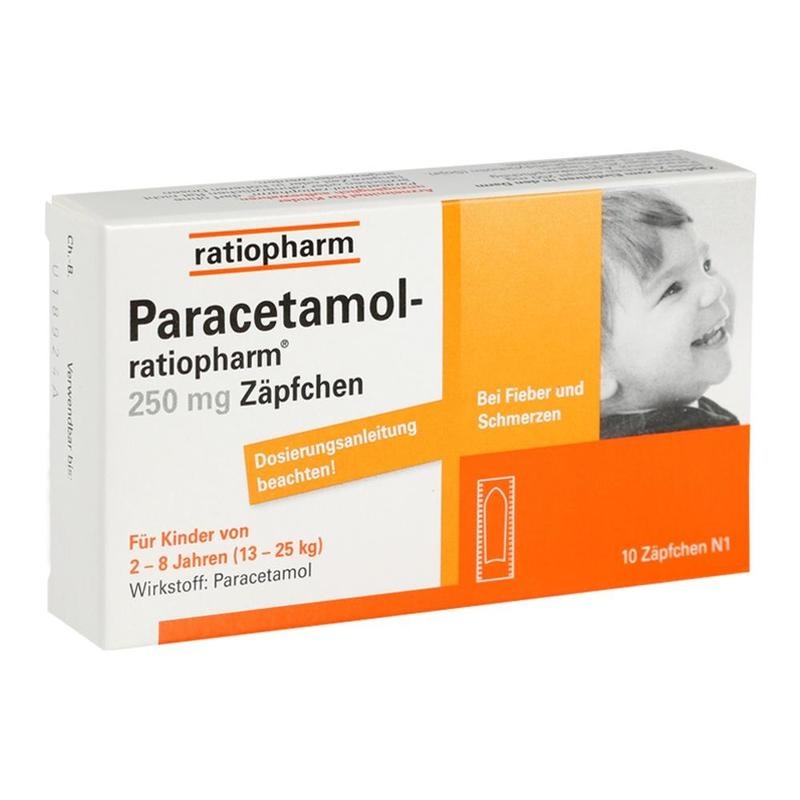 PARACETAMOL-ratiopharm 250 mg Zäpfchen