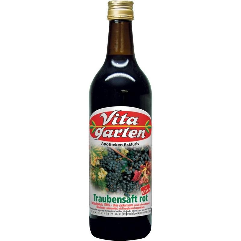 VITAGARTEN roter Traubensaft+Eisen Einwegflasche
