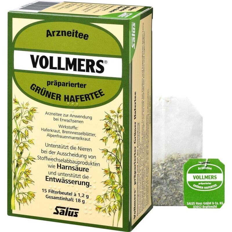 VOLLMERS präparierter grüner Hafertee Filterbeutel