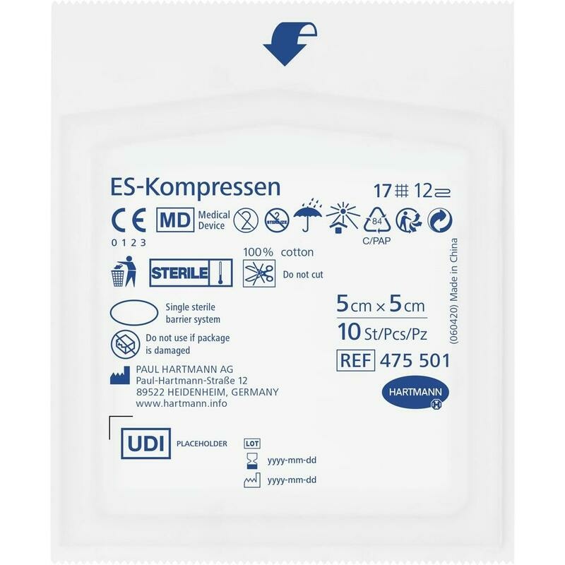 ES-KOMPRESSEN steril 5x5 cm 12fach Großpackung