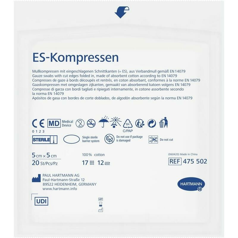 ES-KOMPRESSEN steril 5x5 cm 12fach Großpackung