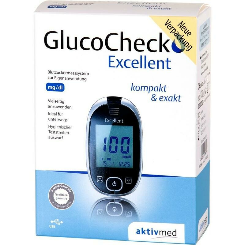 GLUCOCHECK Excellent Blutzuckermessger.Set mg/dl
