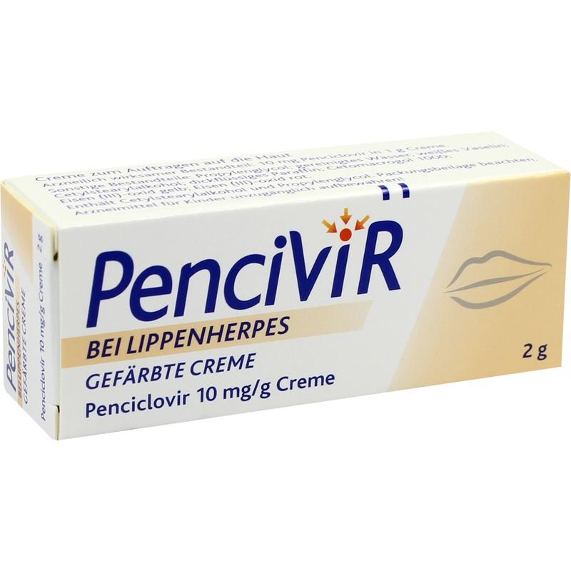 PENCIVIR bei Lippenherpes gefärbte Creme