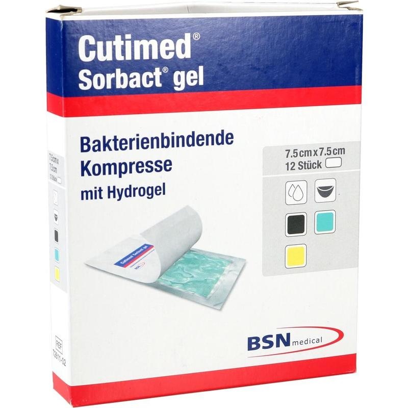 CUTIMED Sorbact Gel Kompressen 7,5x7,5 cm