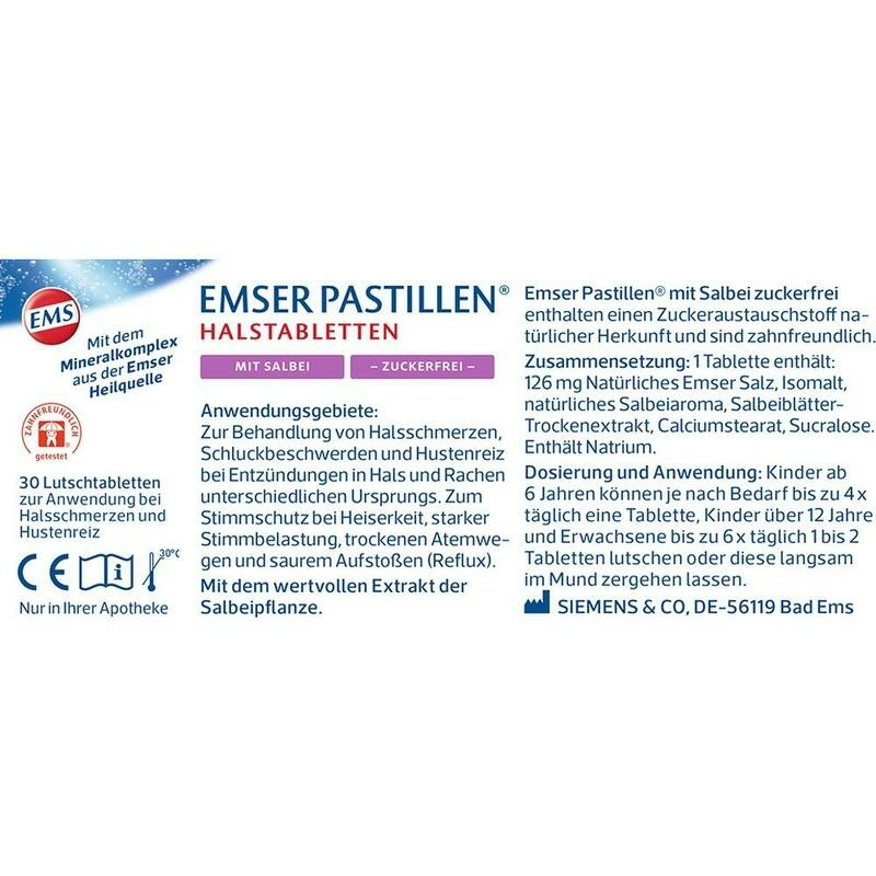 EMSER Pastillen mit Salbei zuckerfrei