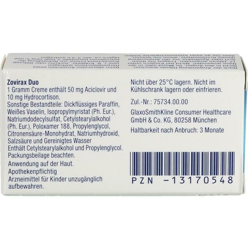 ZOVIRAX Duo 50 mg/g / 10 mg/g Creme