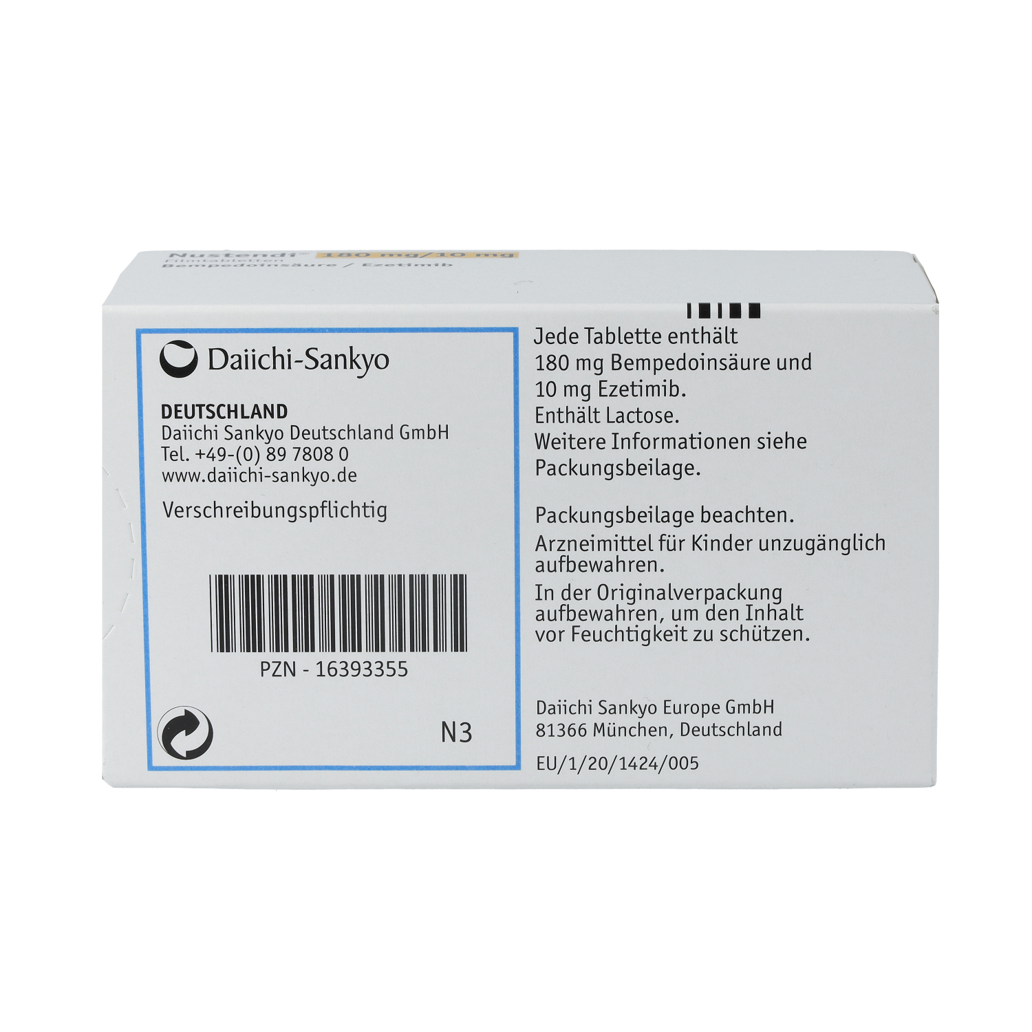 NUSTENDI 180 mg/10 mg Filmtabletten