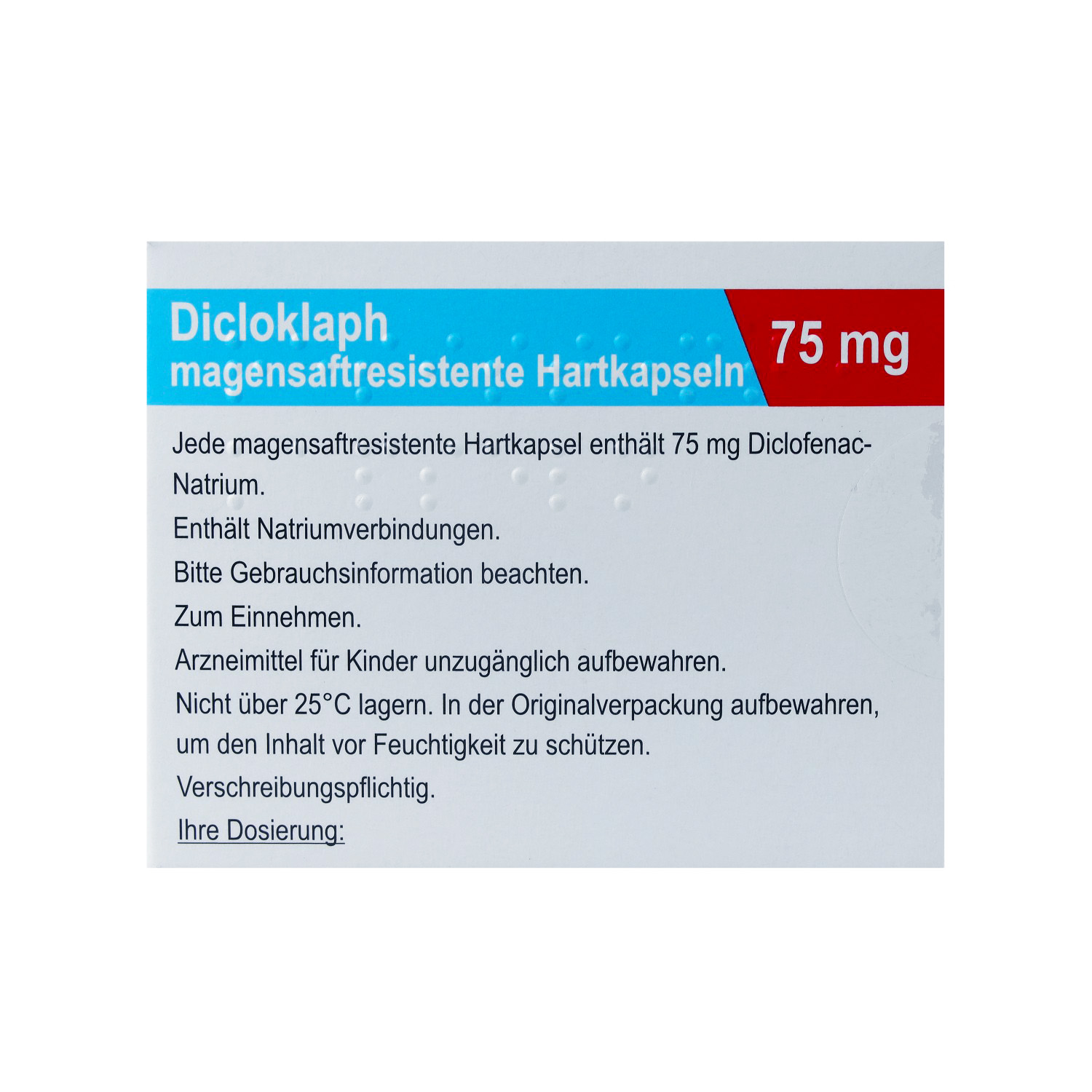DICLOKLAPH 75 mg magensaftresistente Hartkapseln