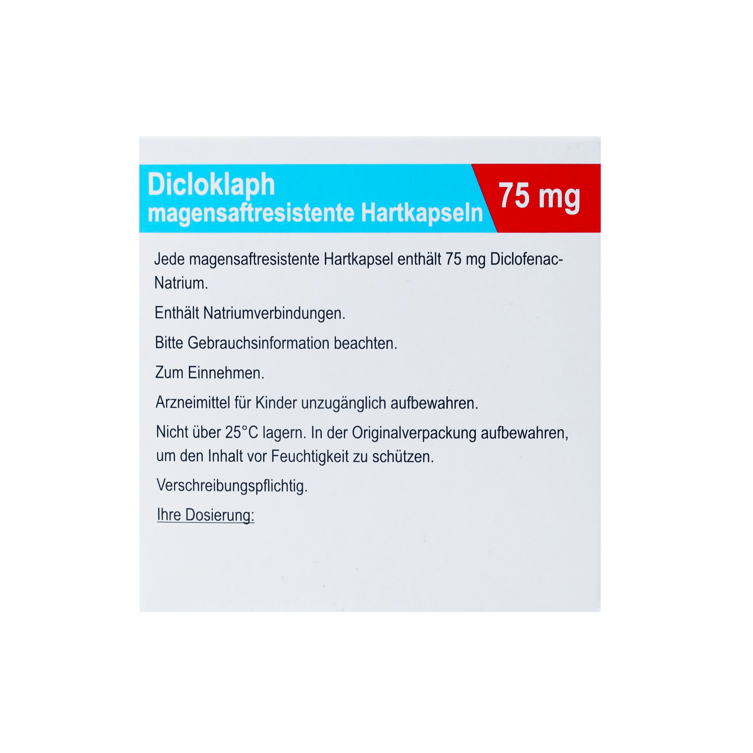 DICLOKLAPH 75 mg magensaftresistente Hartkapseln