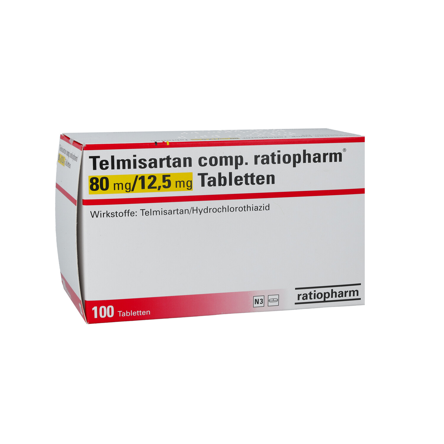 TELMISARTAN comp.ratiopharm 80 mg/12,5 mg Tabl.