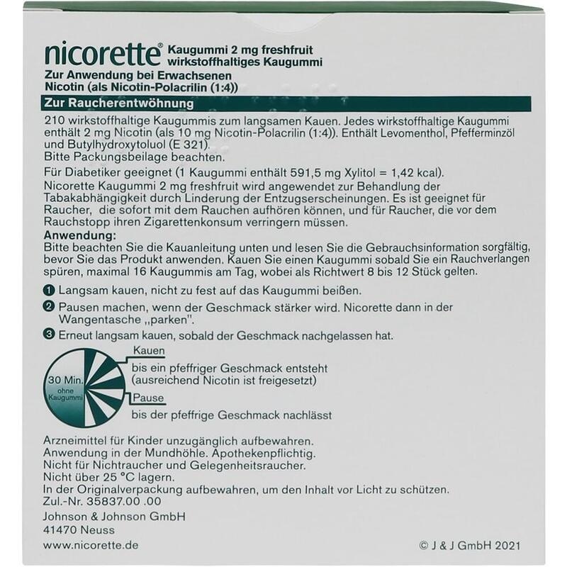 NICORETTE Kaugummi 2 mg freshfruit
