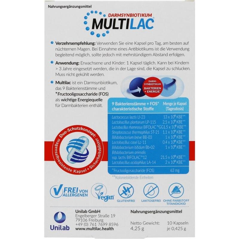 MULTILAC Darmsynbiotikum magensaftres.Kapseln