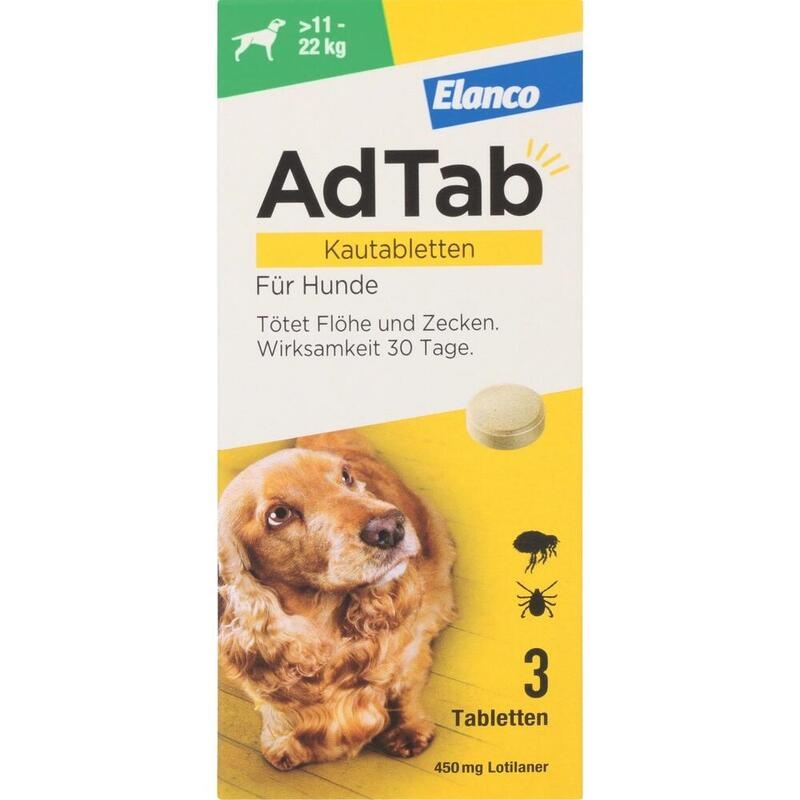 ADTAB 450 mg Kautabletten für Hunde >11-22 kg