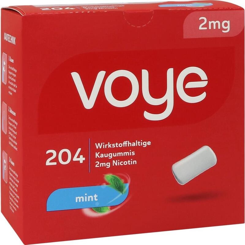 VOYE Mint 2 mg wirkstoffhalt.Kaugummi mit Nikotin