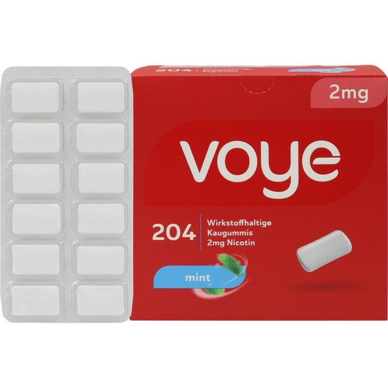 VOYE Mint 2 mg wirkstoffhalt.Kaugummi mit Nikotin