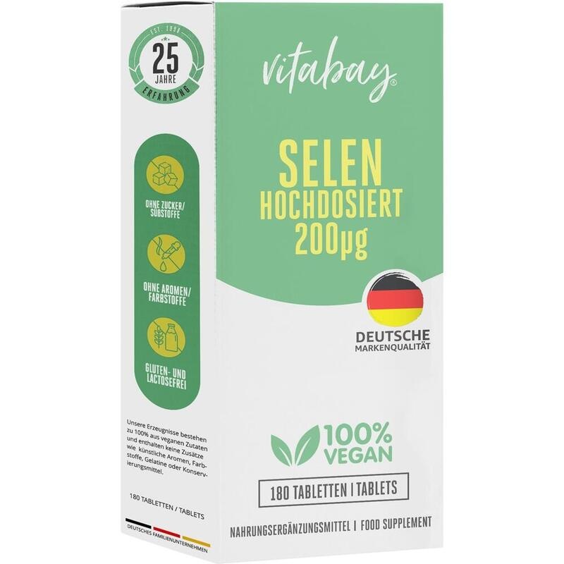 SELEN 200 μg hochdosiert+vegan Tabletten